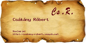 Csákány Róbert névjegykártya