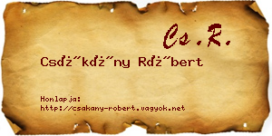 Csákány Róbert névjegykártya