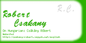 robert csakany business card